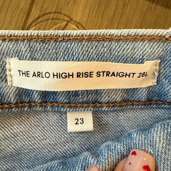 Denim Forum The Arlo Hi-Rise Straight Jean Blue 31906 - Picture 13 of 15